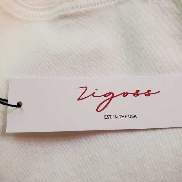 NWT VIGOSS SZ 11/30 High Rise Cropped Wide Leg Jeans w/Matching Belt in White - Picture 8 of 10